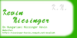 kevin nicsinger business card